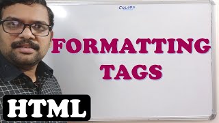 FORMATTING TAGS  HTML [upl. by Negah]