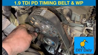 VW Golf 19 TDI PD Timing belt amp water pump replacement [upl. by Nongim]