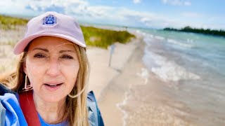 Rockhounding Petoskey Stones Charlevoix Michigan Fisherman’s Island NORTHERN LIGHTS DONNA [upl. by Estele]