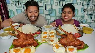 gota chicken diye sathe egg poch diye eating challenge korlam [upl. by Santos]