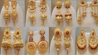 new stylish gold earrings 🪙🏆🪙 latest design light weight earrings 🥇golddesign goldaccessories [upl. by Donnenfeld258]