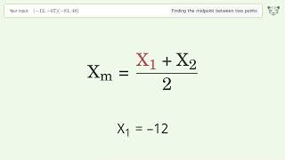 Find the midpoint between two points p1 1267 and p2 8148 StepbyStep Video Solution [upl. by Garrott]