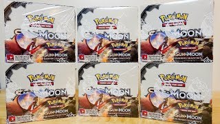 Opening 6 Burning Shadows Booster Boxes Pokemon case opening [upl. by Cyrus]