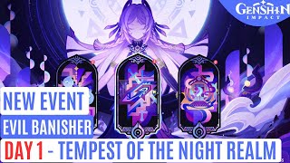 Evil Banisher Day 1  Tempest of the Night Realm  Genshin Impact [upl. by Ylrehc]