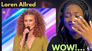 First time HEARING Loren Allred ON BGT REACTION [upl. by Cleres]