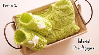 Como tejer Escarpines medias botitas zapatitos para bebes Dos Agujas Tricot Palitos Parte 2 de 2 [upl. by Hola683]