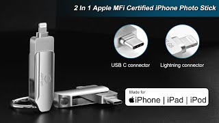 Apple MFi Certified 128GB Photo Stick for iPhone Flash Drive [upl. by Lalittah667]