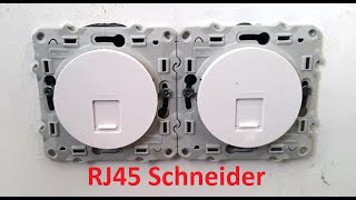 Comment raccorder ou poser des prises ou connecteur RJ45 Schneider electric câblage B sockets rj45 [upl. by Clem307]