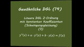 Gewöhnliche DGL 14 Schwingungsgleichungen II [upl. by Constantin]