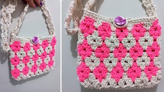 BOLSA DE CROCHE fioconduzido tutorial crochet artesanato [upl. by Suzzy]