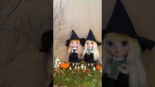 Trillium and Rosine🧡🎃👻 available on my etsy shop🐾 blythe customblythe art halloween [upl. by Aliahs]