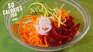 Spiralized Curly Raw Vegan Salad  Healthy Lifestyle Recipe  Weight Loss [upl. by Eveline]