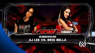 WWE 2K15  Universe  AJ Lee Vs Brie Bella [upl. by Urbannal]