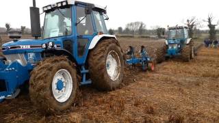 ford 7610 push pull ploughing [upl. by Lodovico]