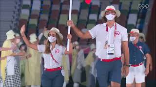 Chile in the 2020 Parade of Nations at the Tokyo Olympic Stadium [upl. by Arreit92]