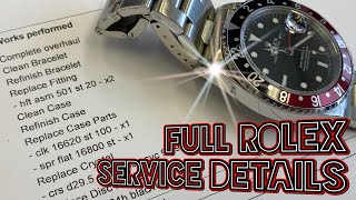 Rolex Service details on a GMTMaster II 16760 [upl. by Birmingham953]