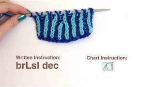 Brioche Knit Tips Brioche Left Slanting Decrease brLsl dec [upl. by Mathias995]