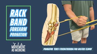 Rack Band Forearm Pronation Pronator Teres Strengthening for Golfers Elbow [upl. by Brothers]