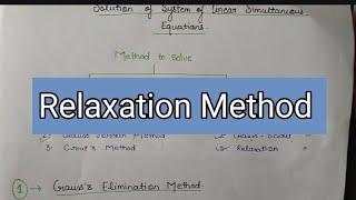 Relaxation Method Working Rule amp Important questions [upl. by Nitsuga]