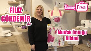 Kolay Mutfak Önlüğü Dikimi  Easy Kitchen Apron Sewing Without Pattern [upl. by Nellahs501]