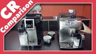 DeLonghi Magnifica S Cappuccino Smart vs Saeco Intelia Deluxe Cappuccino  CR Comparison [upl. by Aimahc]