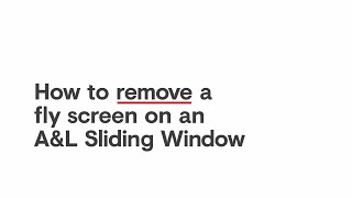 How to remove a fly screen on an AampL Sliding Window [upl. by Douglas]