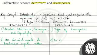 Differentiate between detritivores and decomposers W [upl. by Delilah]