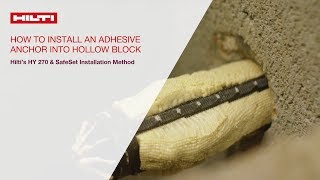 HOW TO install adhesive anchor into hollow block [upl. by Luzader33]