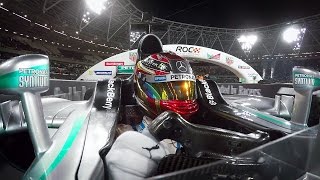 GoPro Race of Champions Mercedes Formula One in 27K [upl. by Yrovi]