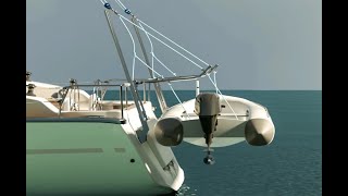 A revolutionary new way to carry and launch a dinghy from a modern yacht [upl. by Burtis]