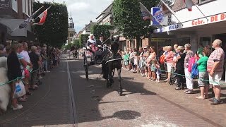 Boerenbruiloft Joure 2015 Friesian showhorses in harness on oldfashioned farm wedding [upl. by Ahras520]