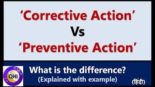 ‘Corrective Action’ VS ‘Preventive Action’ CAPA  Hindi  QualityHUBIndia [upl. by Geordie643]