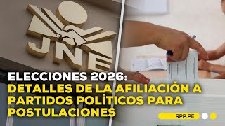 Elecciones 2026 interesados en postularse deben afiliarse hasta el 12 de julio ADNRPP  ENTREVISTA [upl. by Vowel626]