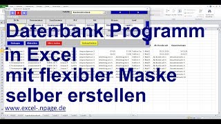 40 Datenbank Programm in Excel mit flexibler Maske selber erstellen [upl. by Lough117]