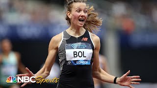 Femke Bol runs 3rd fastest time in history to win London 400 hurdles  NBC Sports [upl. by Eirahs]