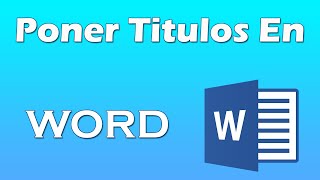 Como crear titulos en word [upl. by Asinla]