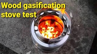 Wood gasification stove test [upl. by Tanhya]