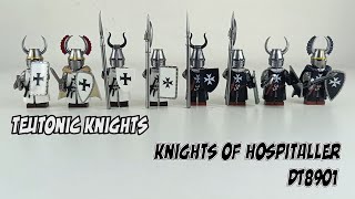 DT8901 Crusaders Minifigures  non Lego  Knights of Hospitaller  Teutonic Knights [upl. by Aihsit823]