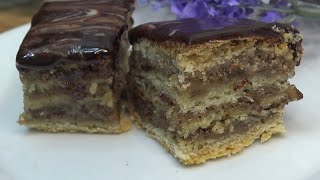 Zserbó at Home How to Make Gerbeaud Cake Walnut chocolate Cake  This Recipe is Easy and Delicious [upl. by Ennovyhs]