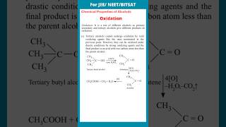 Oxidation of tertiary alcohols  chemical properties of alcohols  12th  JEE  NEET  Bitsat [upl. by Yenahpets]