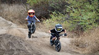 2 Year Old Strider BMX kid vs Dirt Bike shorts bmx strider motocross [upl. by Ennylcaj]