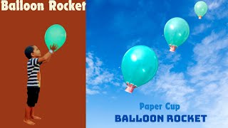 How to make Paper Cup Balloon Rocket  Simple Paper Cup Rocket that fly highdiy craftCraftsCoach [upl. by Inava]