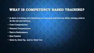 Competency Based Training [upl. by Reagen]