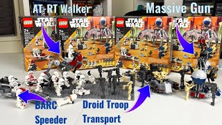 Alternate LEGO Build Clone Trooper amp Battle Droid Battle Pack into Droid Transport amp Massive Gun [upl. by Hakceber]