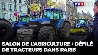 Salon de lagriculture  défilé de tracteurs dans Paris [upl. by Ajim]