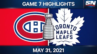 NHL Game Highlights  Canadiens vs Maple Leafs Game 7  May 31 2021 [upl. by Ecirtal489]