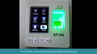 Identix SF100 How to Download attlogs and users [upl. by Aicala641]