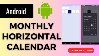 Horizontal Calendar in Android  Calendar Date Picker  Monthly Horizontal Calendar android kotlin [upl. by Forkey]