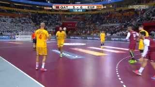 █▬█ Spain  Qatar First Half 24th Mens Handball World Championship 20150121 [upl. by Llerrehc199]