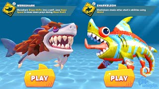 WERESHARK vs SHARKELEON in Hungry Shark Evolution [upl. by Enamart762]